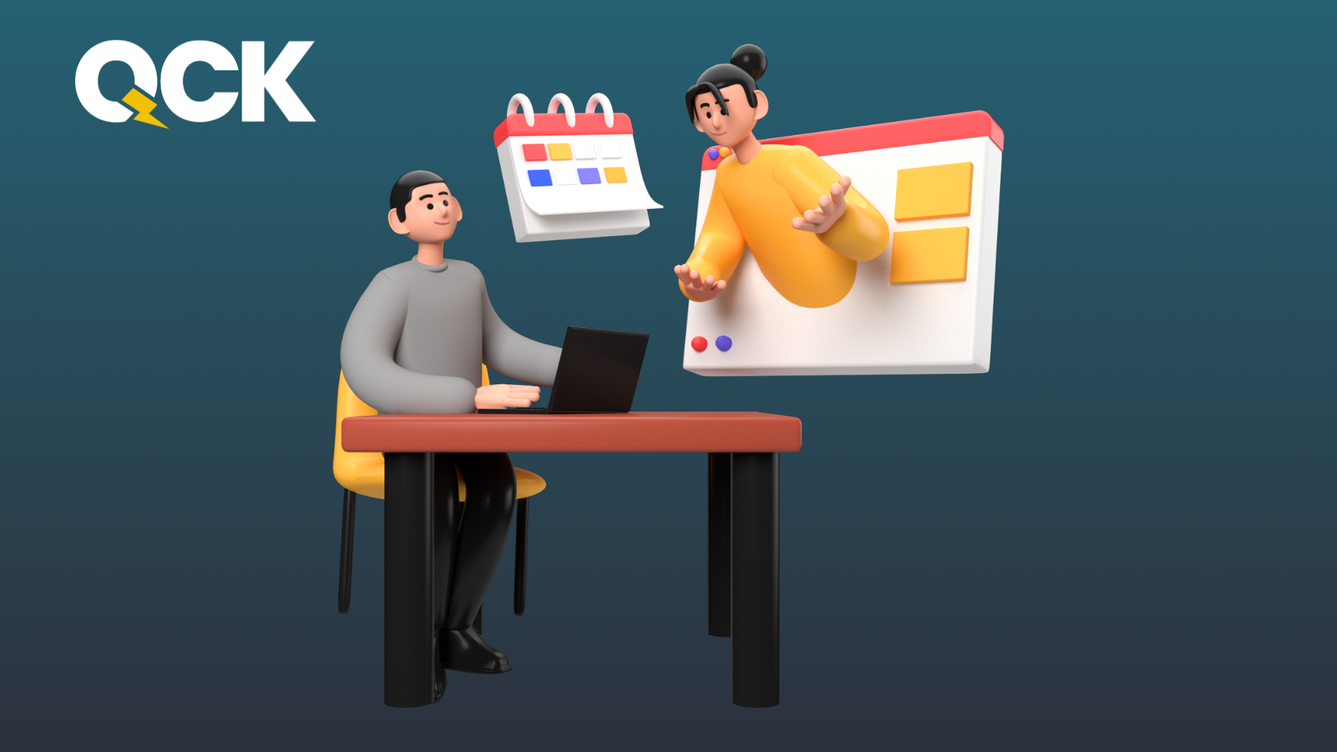 A person working with an outsourced digital marketing team remotely