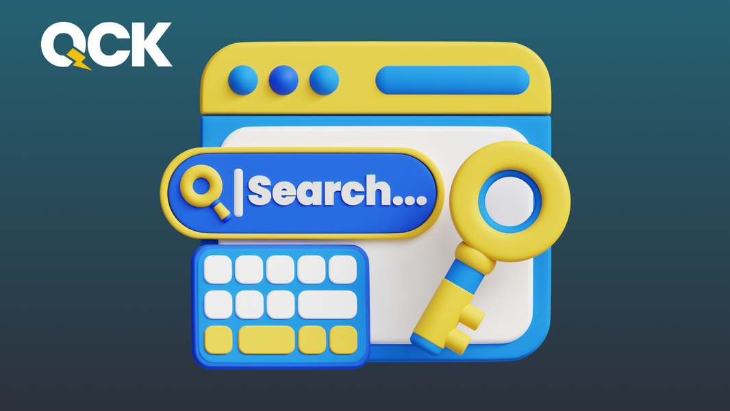 A search interface illustration representing SEO strategies for skincare brands online