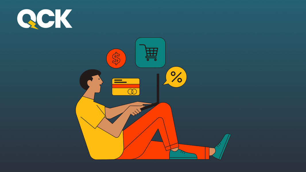 Ecommerce crawl budget SEO illustration with online shopping