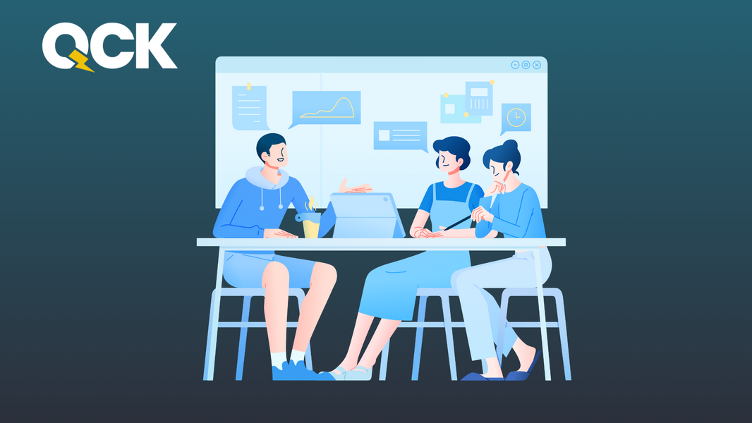 Illustration of a team collaborating around a table with charts and data visuals_ representing SEO strategy planning for nonprofits