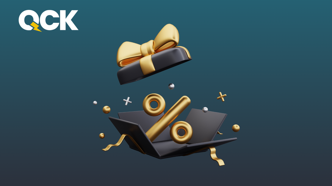 Open gift box with percent sign representing Black Friday ecommerce deals