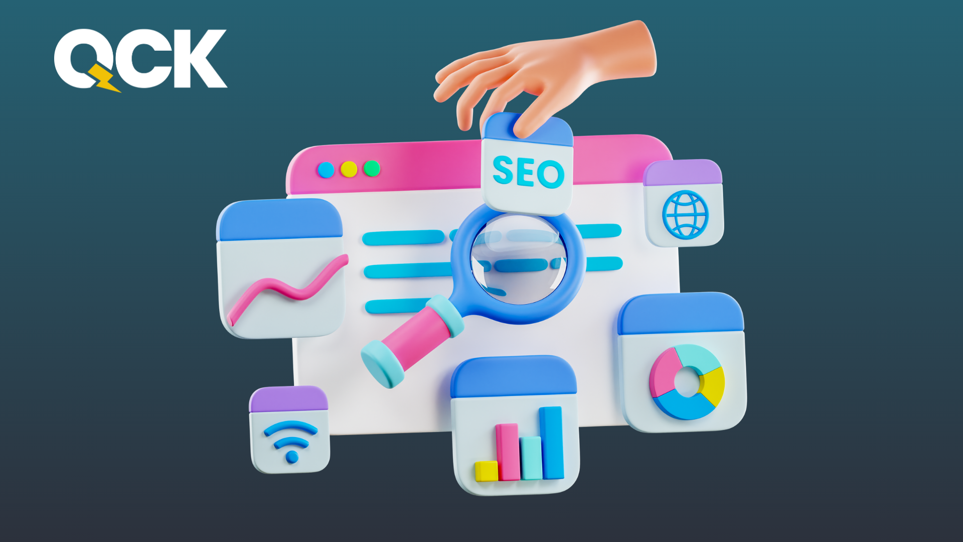 Shopify SEO optimization dashboard illustration